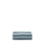 CHANEL TOP HANDLE TRENDY CC FLAP BAG CHEVRON LAMBSKIN BLUE LGHW
