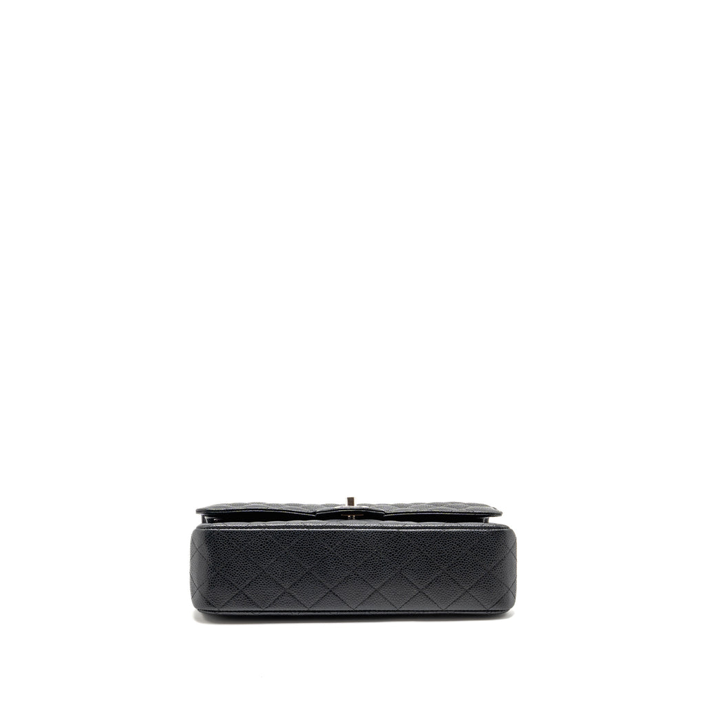 CHANEL MEDIUM CLASSIC DOUBLE FLAP BAG CAVIAR BLACK SHW