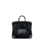 HERMES BIRKIN 25 CARGO TOILE GOELAND/SWIFT BLACK SHW