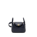 HERMES MINI LINDY CLEMENCE BLUE NUIT GHW