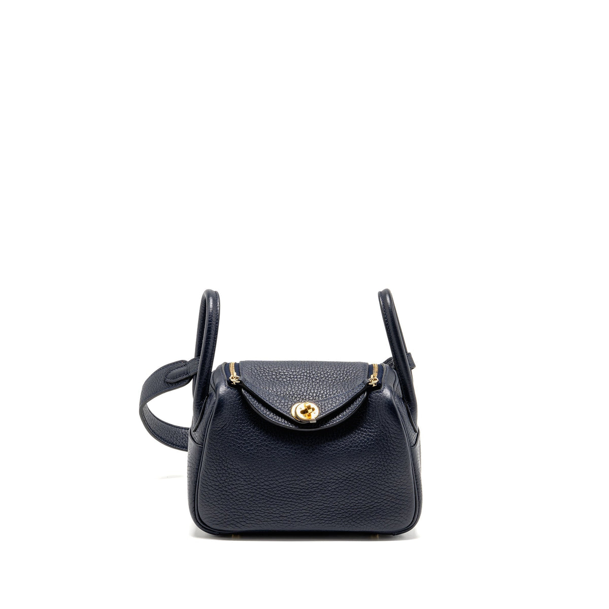 HERMES MINI LINDY CLEMENCE BLUE NUIT GHW