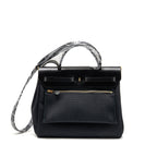 Hermes Herbag 31 Zip Bag Canvas/Hunter Leather Black GHW