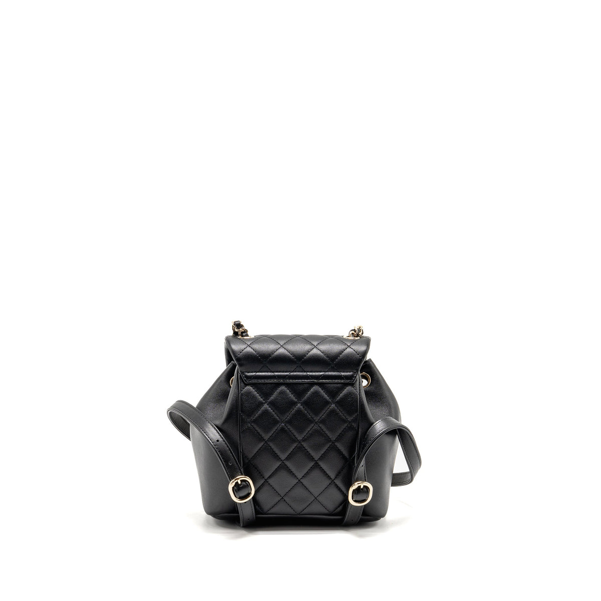 CHANEL 24P MINI DUMA BACKPACK CALFSKIN BLACK LGHW (MICROCHIP)