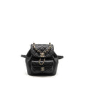 CHANEL 24P MINI DUMA BACKPACK CALFSKIN BLACK LGHW (MICROCHIP)