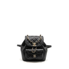 CHANEL 24P MINI DUMA BACKPACK CALFSKIN BLACK LGHW (MICROCHIP)