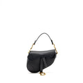 DIOR MINI SADDLE GRAINED CALFSKIN BLACK GHW