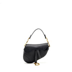 DIOR MINI SADDLE GRAINED CALFSKIN BLACK GHW