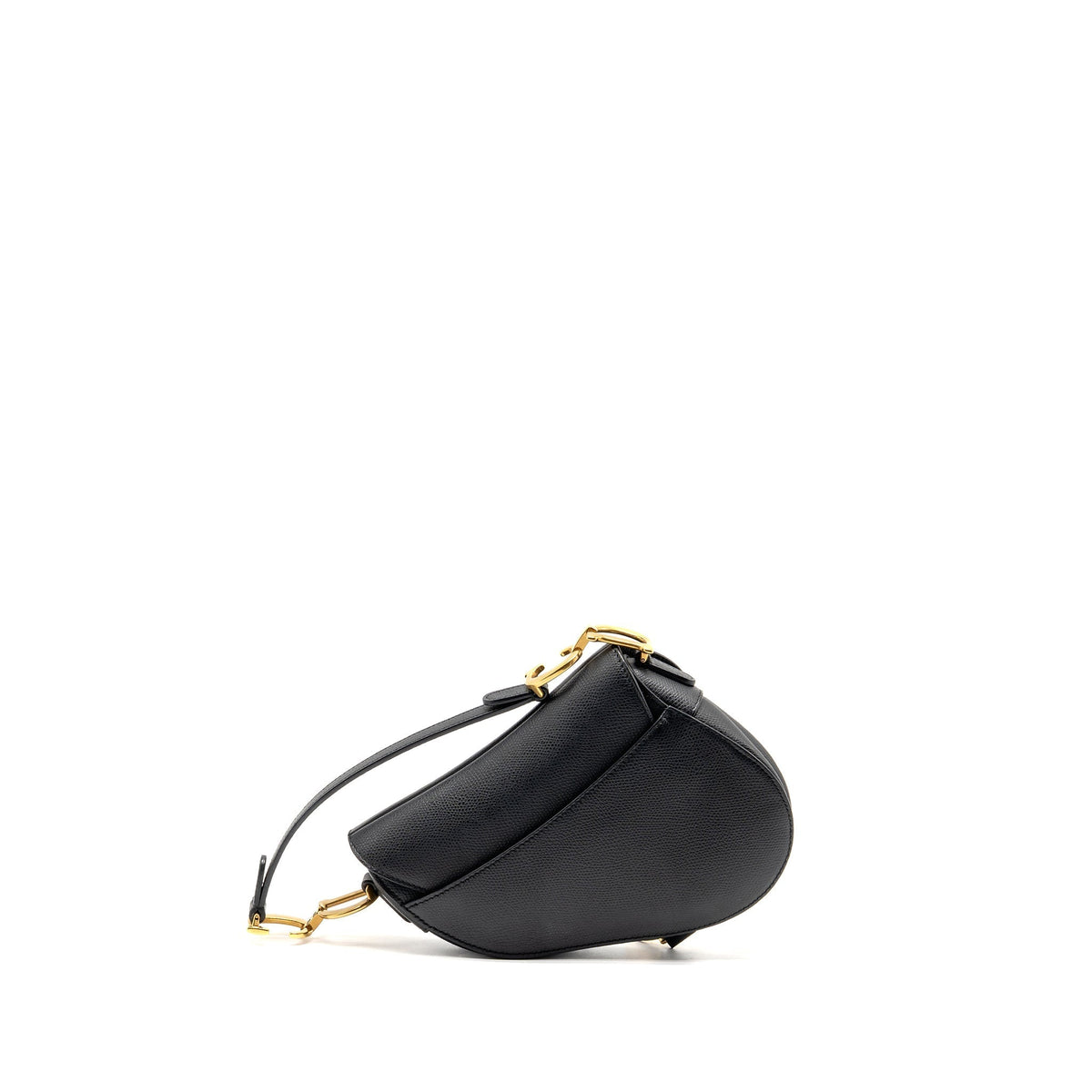 DIOR MINI SADDLE GRAINED CALFSKIN BLACK GHW