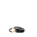 DIOR MINI SADDLE GRAINED CALFSKIN BLACK GHW