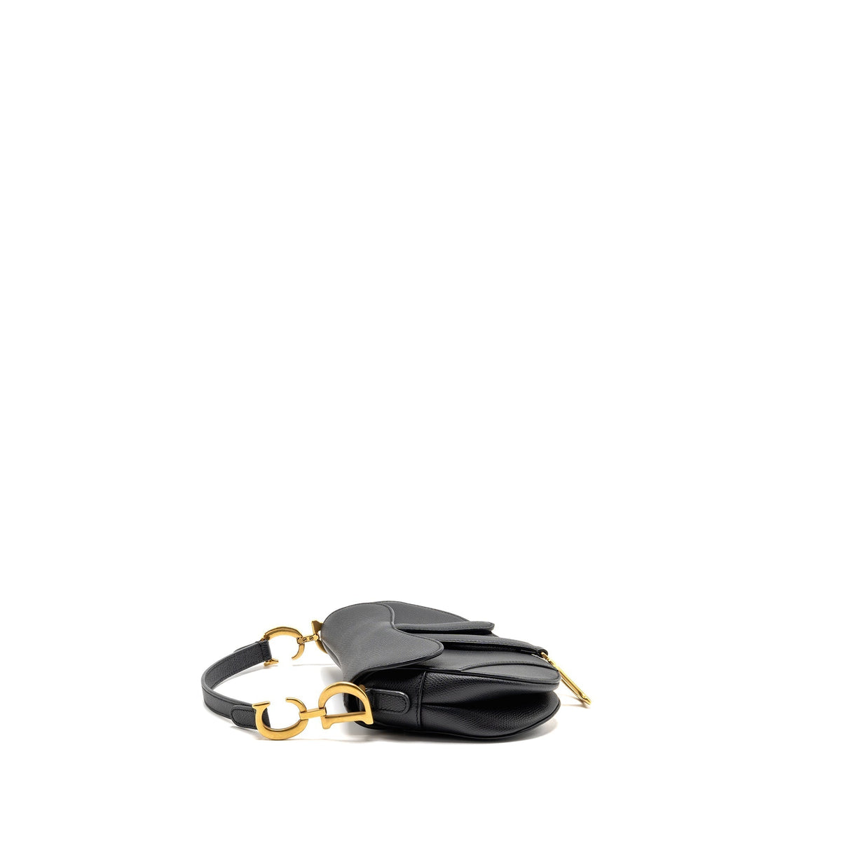 DIOR MINI SADDLE GRAINED CALFSKIN BLACK GHW