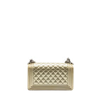 CHANEL MEDIUM BOY BAG METALLIC PATENT CALFSKIN/METALLIC LAMBSKIN GOLD/SILVER SHW