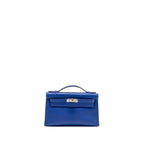 Hermes Kelly Pochette Swift Blue Electric SHW