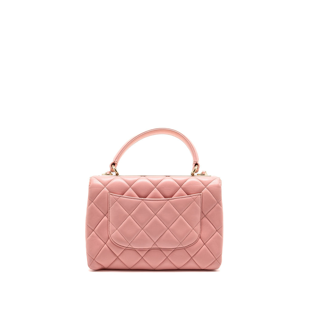 CHANEL TOP HANDLE TRENDY CC FLAP BAG LAMBSKIN PINK LGHW