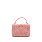 CHANEL TOP HANDLE TRENDY CC FLAP BAG LAMBSKIN PINK LGHW