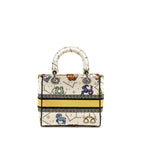 DIOR MEDIUM LADY D-LITE BAG PIXEL ZODIAC EMBROIDERY CANVAS MULTICOLOUR BLACK HARDWARE
