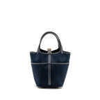 Hermes Cargo Picotin 18 Lock Bag Canvas/Swift Bleu Marine/Black GHW