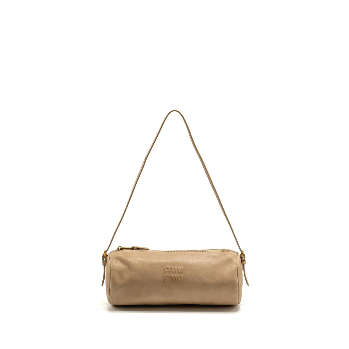 Miu Miu Clutch Bag Nappa Leather Beige GHW