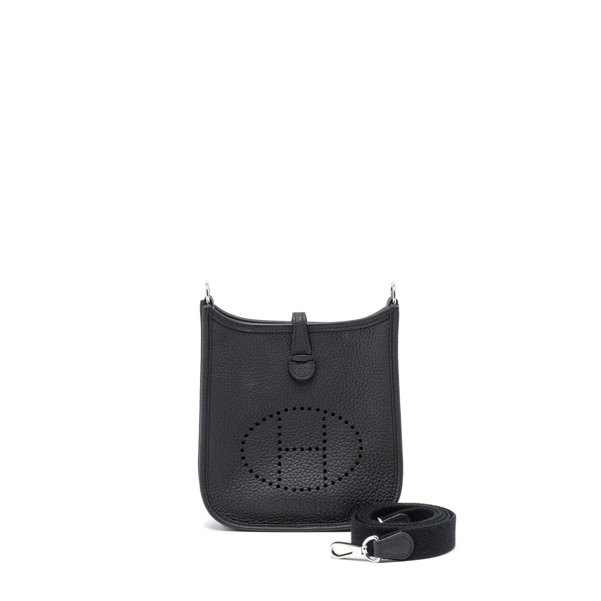 Hermes Mini Evelyn Clemence Black SHW