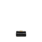CHANEL 19 FLAP COMPACT WALLET LAMBSKIN BLACK GHW (MICROCHIP)