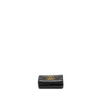 CHANEL 19 FLAP COMPACT WALLET LAMBSKIN BLACK GHW (MICROCHIP)