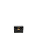 CHANEL 19 FLAP COMPACT WALLET LAMBSKIN BLACK GHW (MICROCHIP)