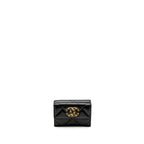 CHANEL 19 FLAP COMPACT WALLET LAMBSKIN BLACK GHW (MICROCHIP)