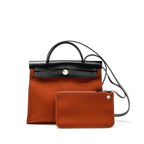 HERMES HERBAG 31 CANVAS/HUNTER CUIVRE/BLACK SHW