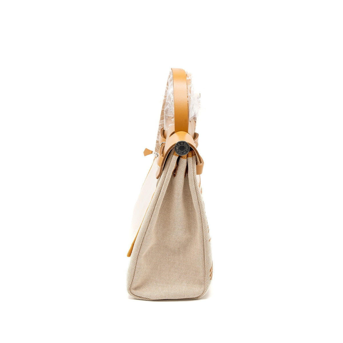 HERMES HERBAG ZIP 31 TOILE EN RELIEF CANVAS/LEATHER BRIDES SABLE/ECRU BEIGE/NAT SABLE SHW