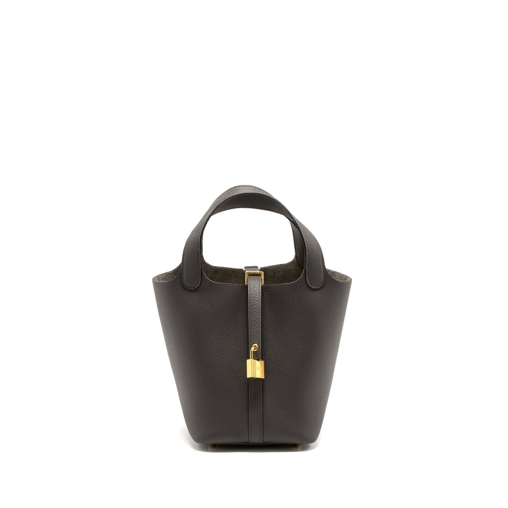 Hermes Picotin 18 Lock Bag Taurillon Maurice Graphite GHW