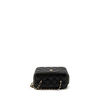 CHANEL 23C PEARL CRUSH LONG VANITY WITH CHAIN LAMBSKIN BLACK LGHW (MICROCHIP)