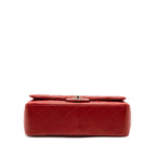 CHANEL JUMBO CLASSIC SINGLE FLAP BAG LAMBSKIN RED SHW