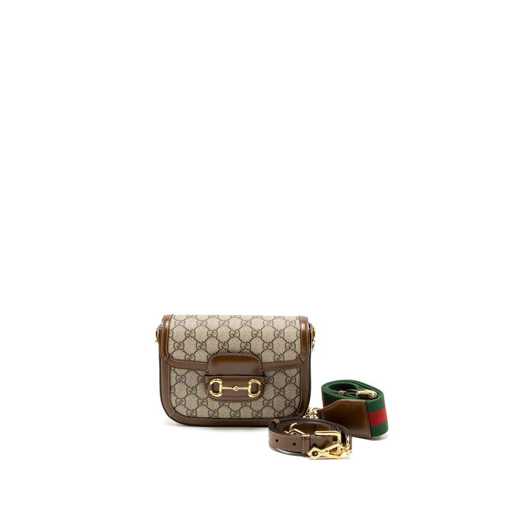 GUCCI HORSEBIT 1955 MINI BAG GG SUPREME CANVAS GHW