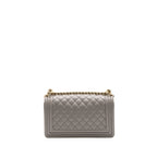 CHANEL MEDIUM BOY BAG CAVIAR LIGHT GREY LGHW