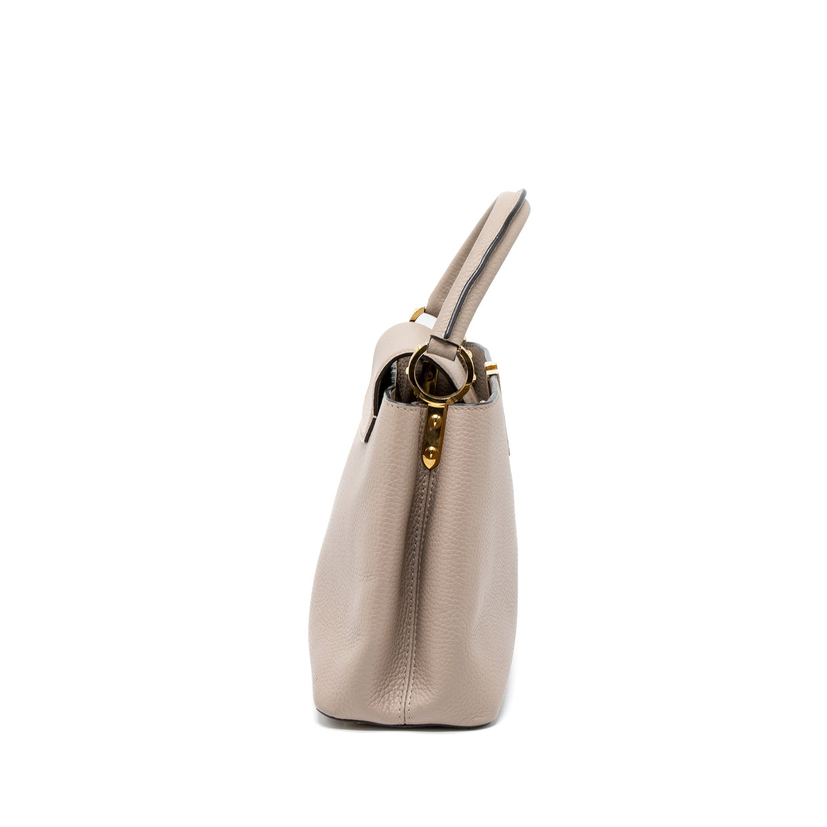 LOUIS VUITTON CAPUCINES MM TAURILLON LIGHT GREY GHW
