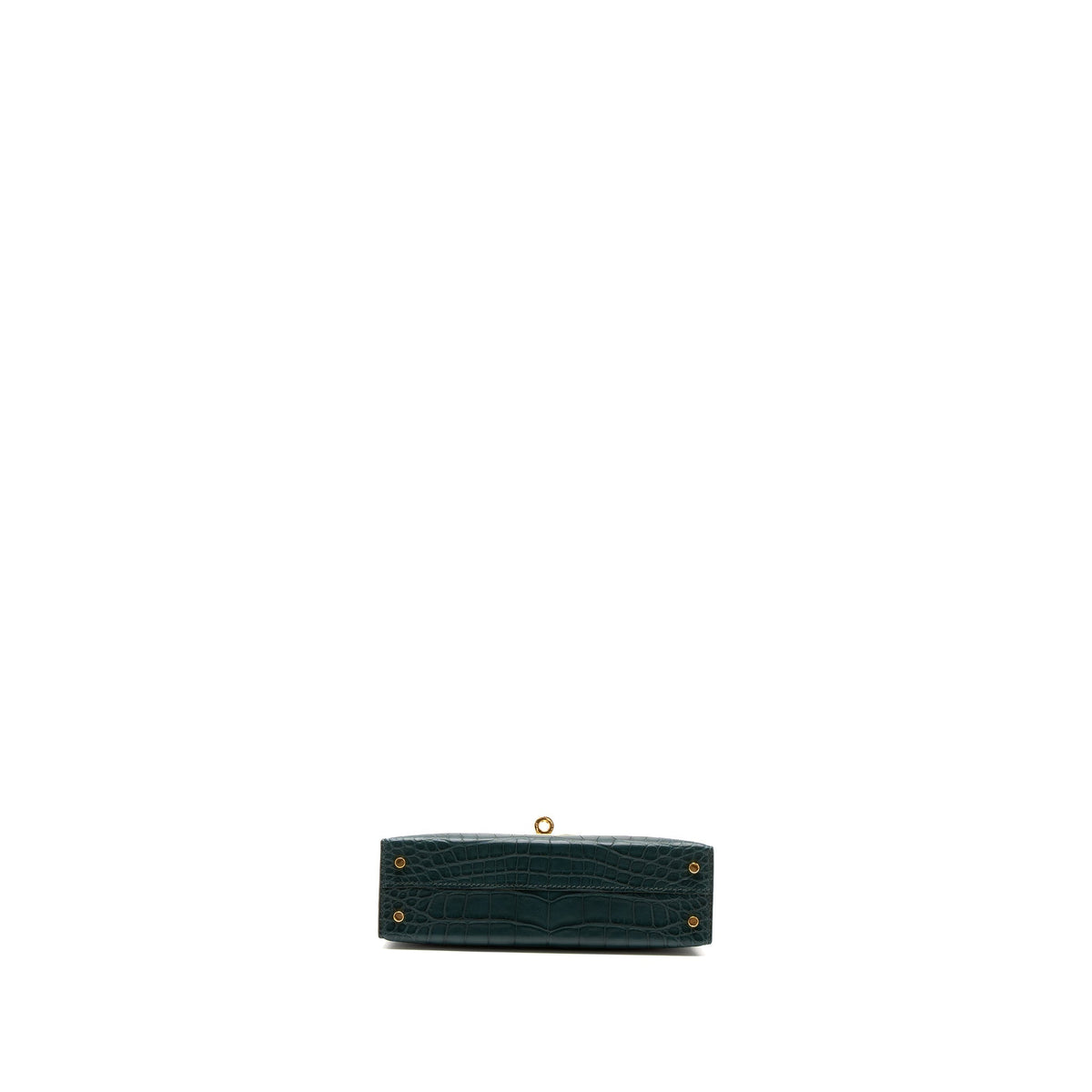 HERMES MINI KELLY II ALLIGATOR MISSISSIPPIENSIS MATTE 6O VERT CYPRES GHW