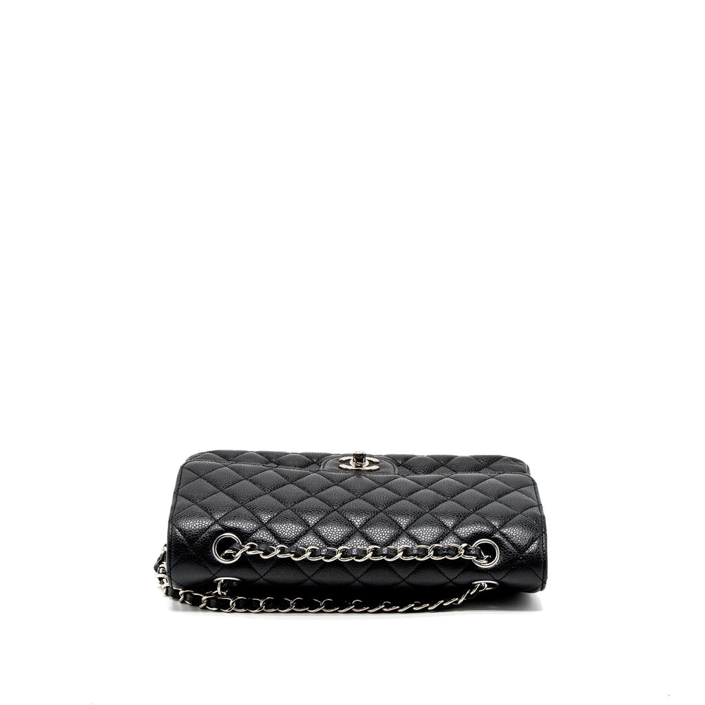 CHANEL MEDIUM CLASSIC DOUBLE FLAP BAG CAVIAR BLACK SHW