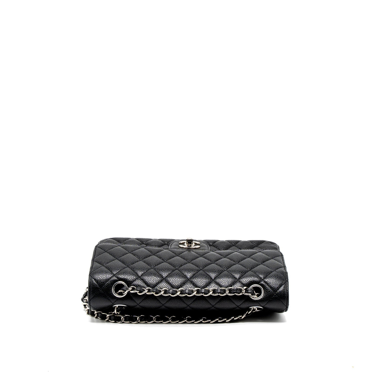 CHANEL MEDIUM CLASSIC DOUBLE FLAP BAG CAVIAR BLACK SHW