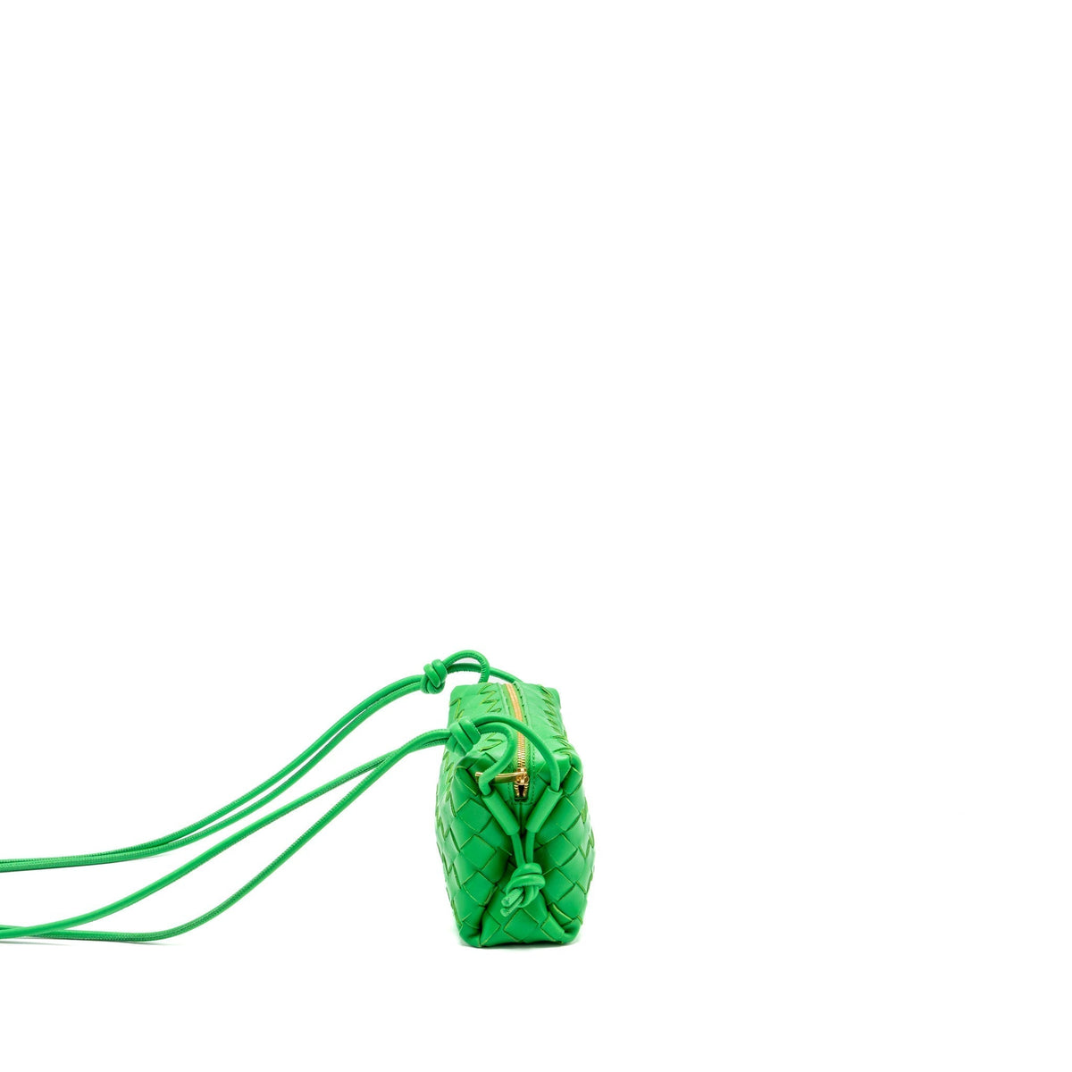 BOTTEGA VENETA MINI LOOP CAMERA BAG LAMBSKIN GREEN GHW