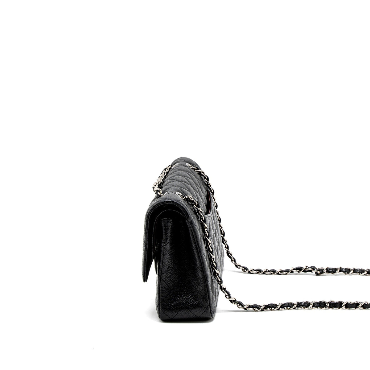 CHANEL MEDIUM CLASSIC DOUBLE FLAP BAG CAVIAR BLACK SHW
