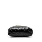 CHANEL LARGE 22 BAG SHINY CALFSKIN BLACK GHW (MICROCHIP)