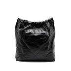 CHANEL LARGE 22 BAG SHINY CALFSKIN BLACK GHW (MICROCHIP)