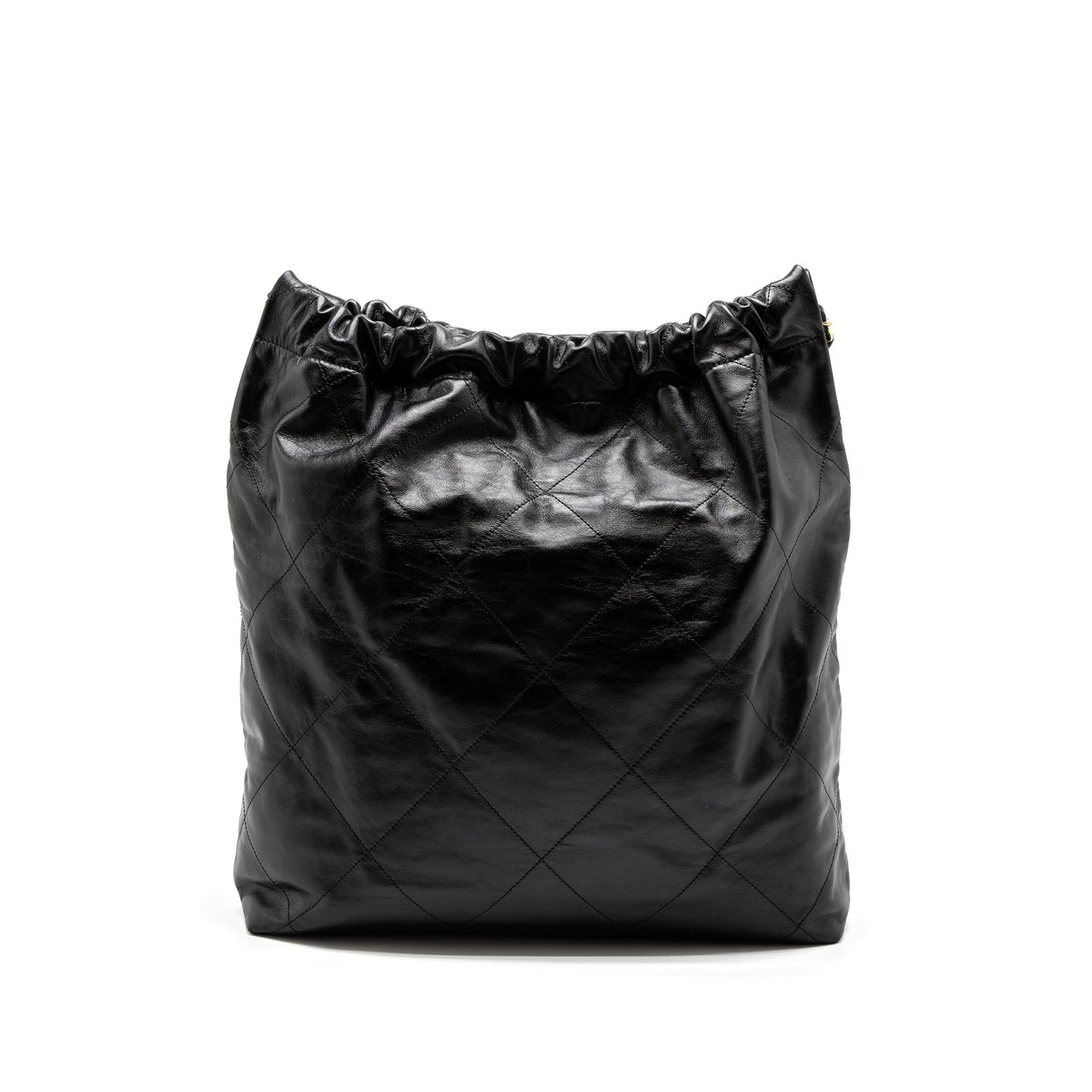 CHANEL LARGE 22 BAG SHINY CALFSKIN BLACK GHW (MICROCHIP)