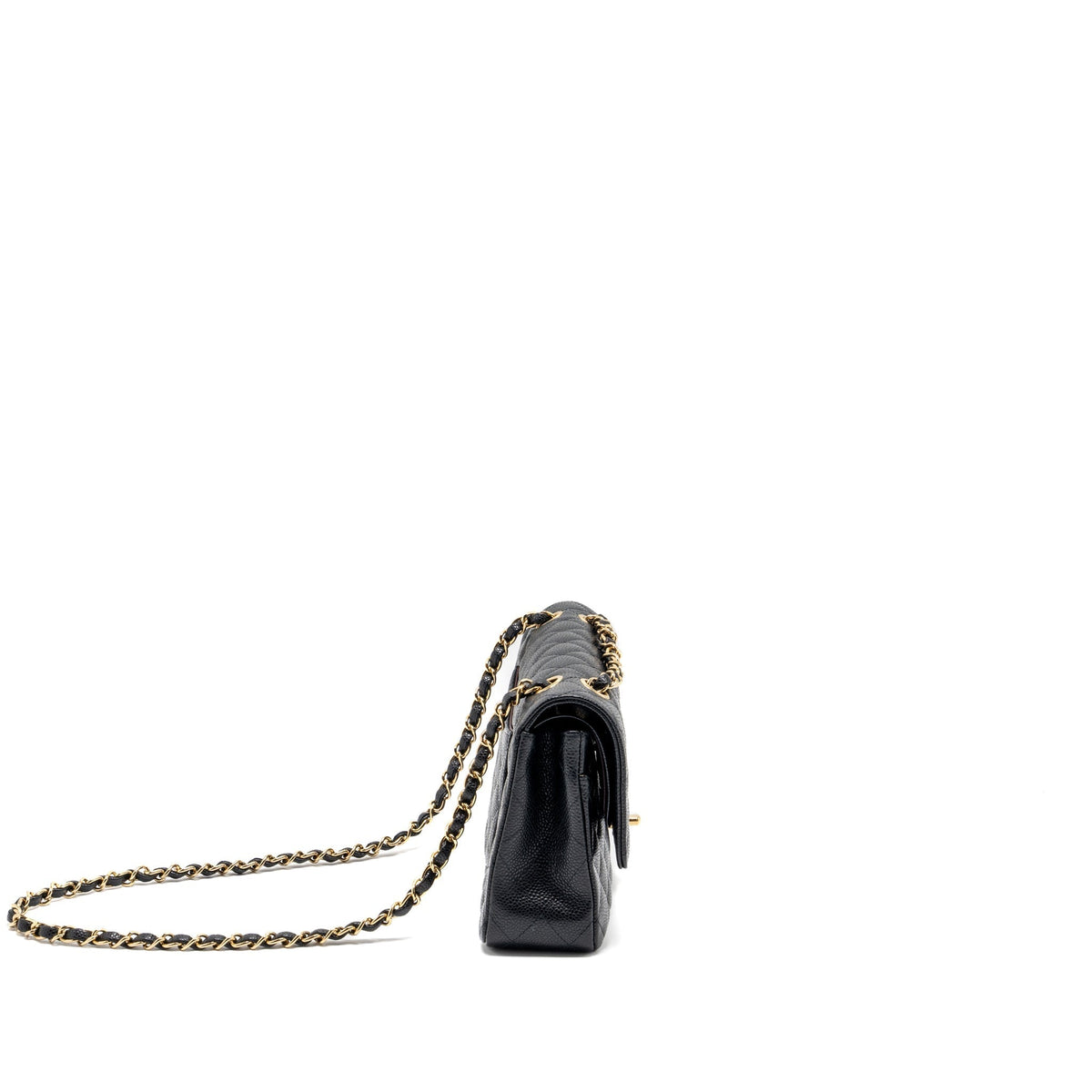 CHANEL MEDIUM CLASSIC DOUBLE FLAP BAG CAVIAR BLACK GHW