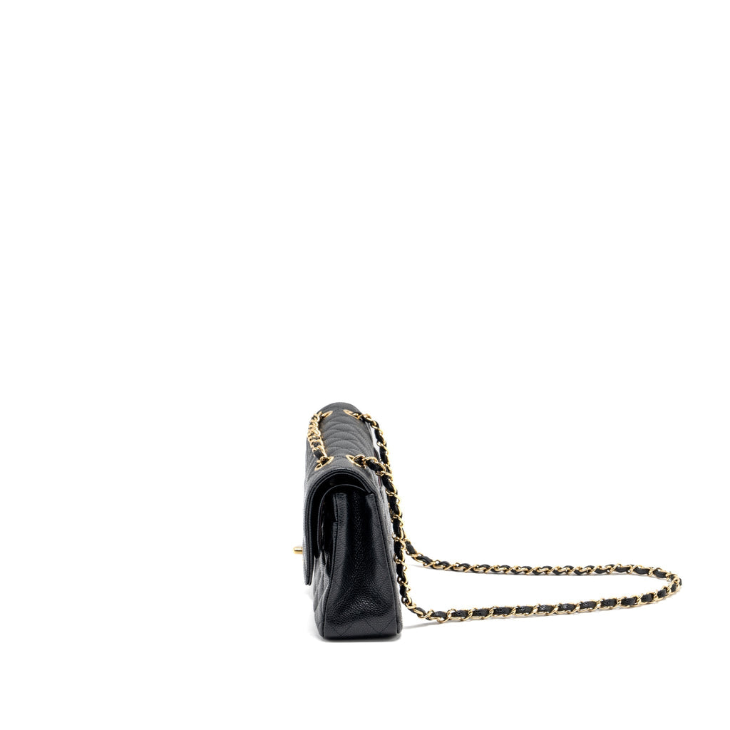 CHANEL MEDIUM CLASSIC DOUBLE FLAP BAG CAVIAR BLACK GHW
