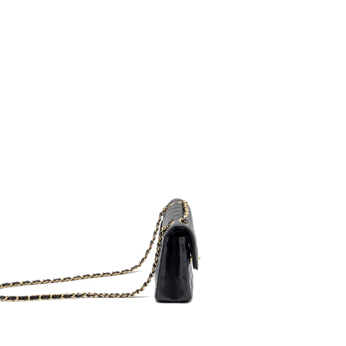 CHANEL VINTAGE SMALL CLASSIC DOUBLE FLAP BAG CAVIAR BLACK GHW