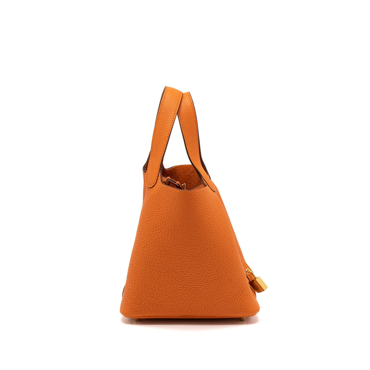 Hermes Picotin 18 Lock Bag Clemence Orange GHW
