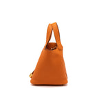 Hermes Picotin 18 Lock Bag Clemence Orange GHW