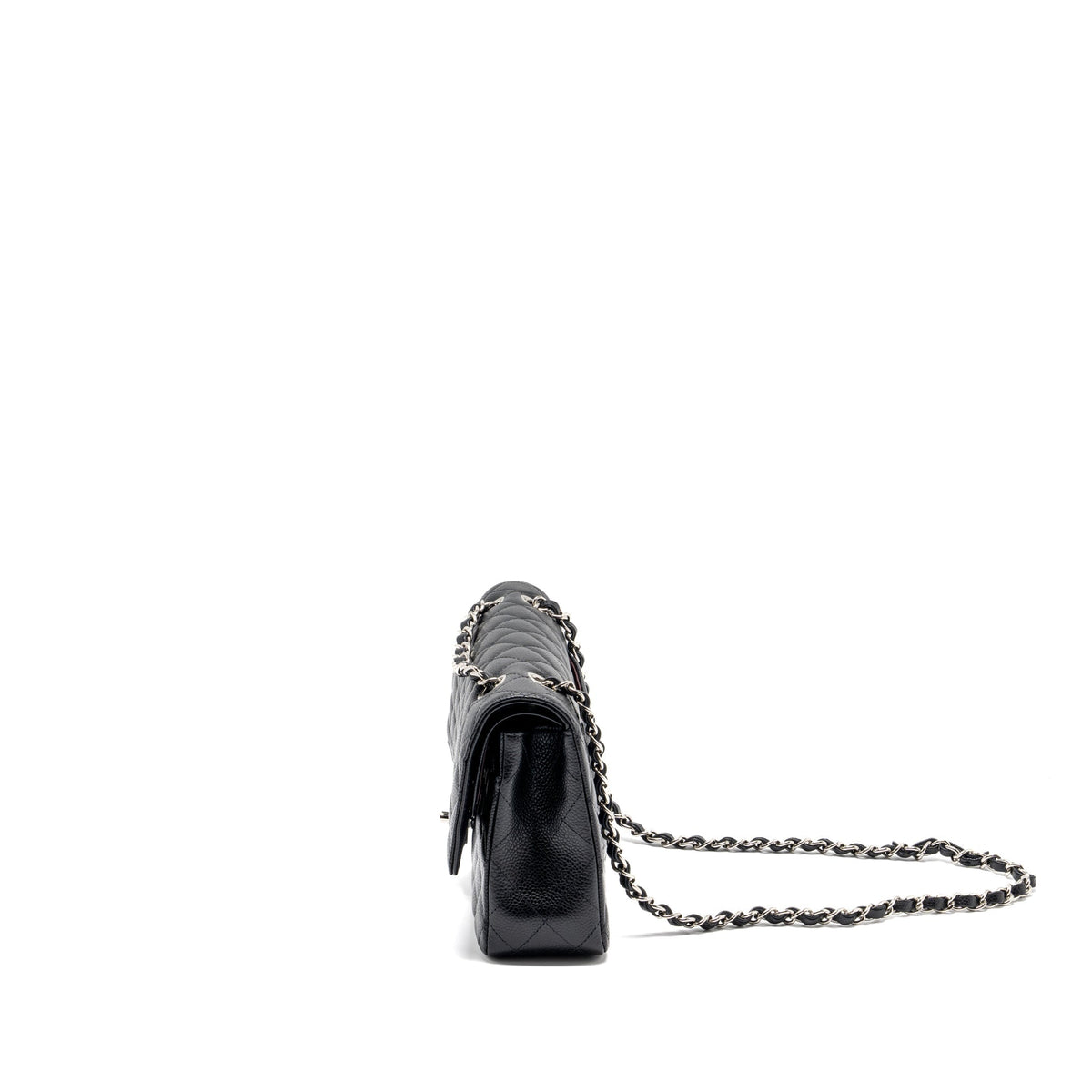CHANEL MEDIUM CLASSIC DOUBLE FLAP BAG CAVIAR BLACK SHW