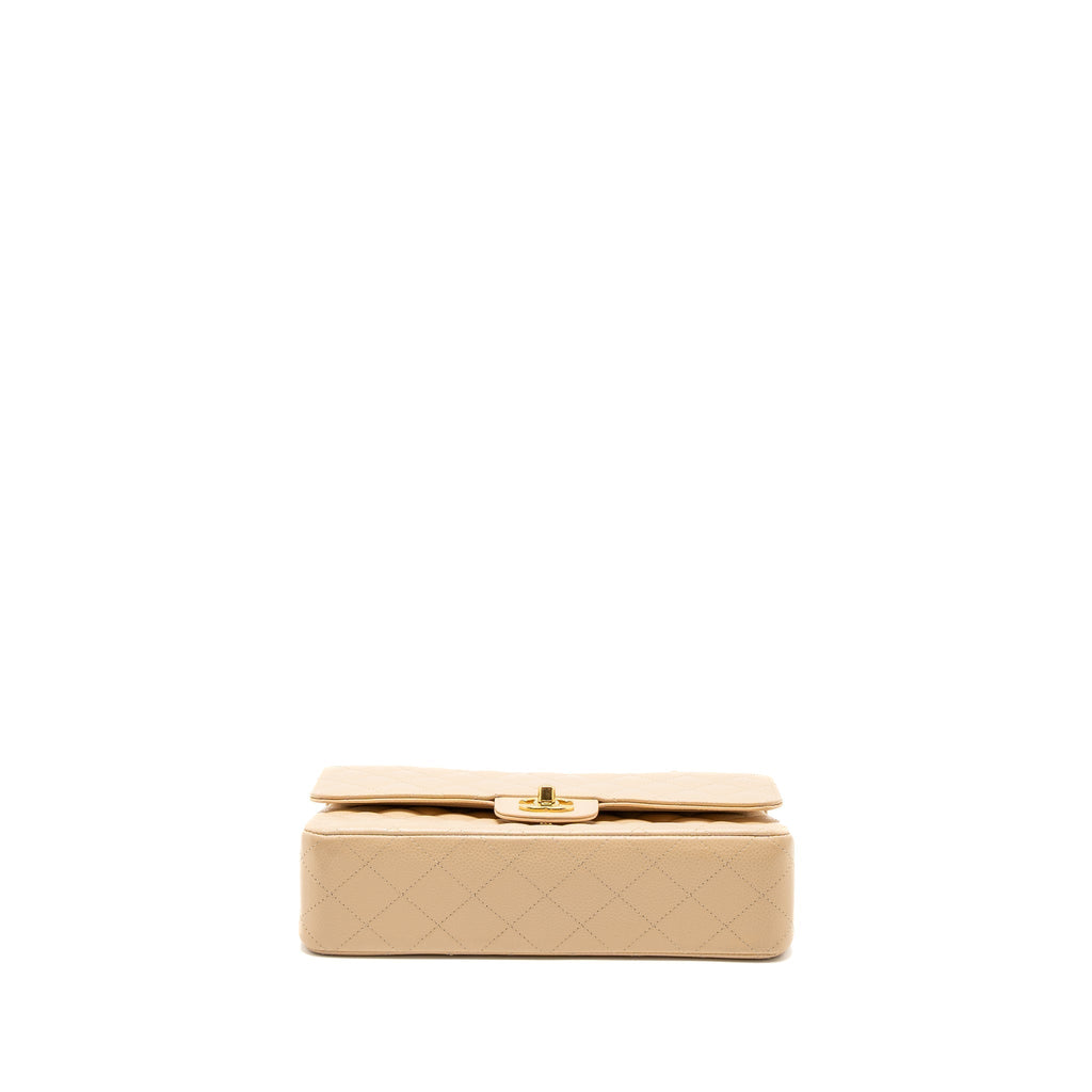 CHANEL MEDIUM CLASSIC DOUBLE FLAP BAG CAVIAR BEIGE GHW