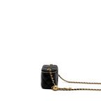 CHANEL PEARL CRUSH MINI VANITY CASE LAMBSKIN BLACK GHW